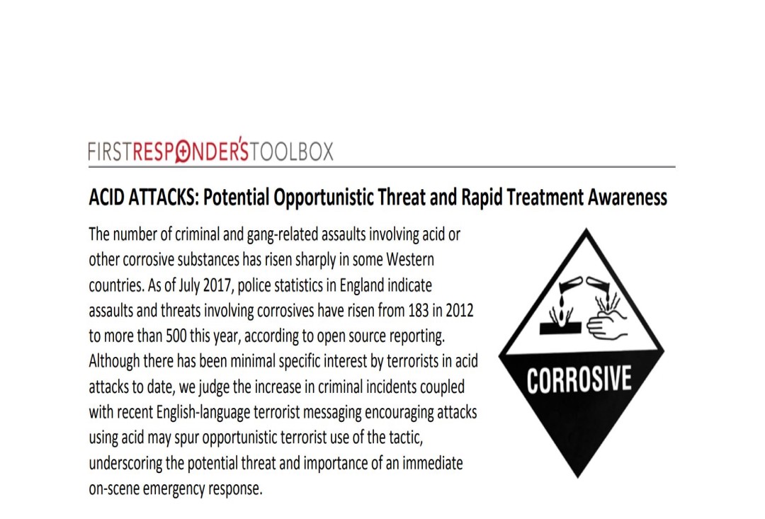 ACID ATTACKS: Potential Opportunistic Threat and Rapid Treatment Awareness