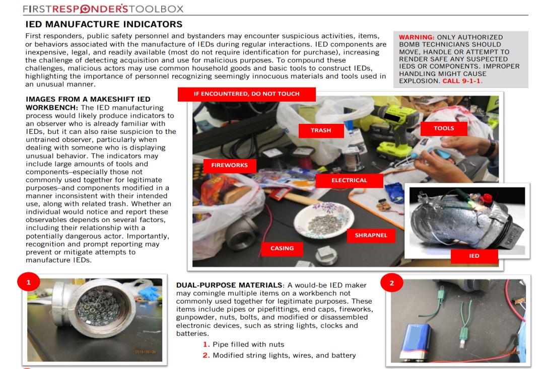 IED Manufacture Indicators